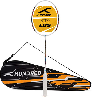 Hundred Atomic X 38 CTRL Superstrong Carbon White, Black Unstrung Badminton Racquet(Pack of: 1, 83 g)