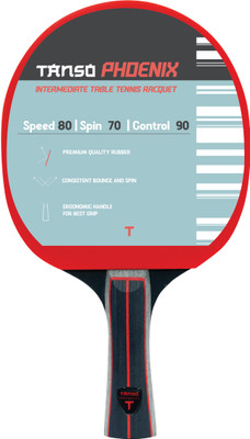 Tanso Phoenix Premium ITTF approved Racket(Engineered Ply, Consistent Bounce and Spin) Red, Black Table Tennis Racquet(Pack of: 1, 175 g)