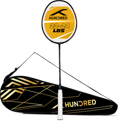 Hundred POWERTEK FORCE Black Strung Badminton Racquet(Pack of: 1, 80 g)