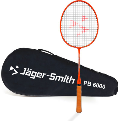 Jager-Smith PB6000 Aluminium Badminton Racquet with Tempered Steel Shaft for Kids age 6-11 Orange Strung Badminton Racquet(Pack of: 1, 98 g)