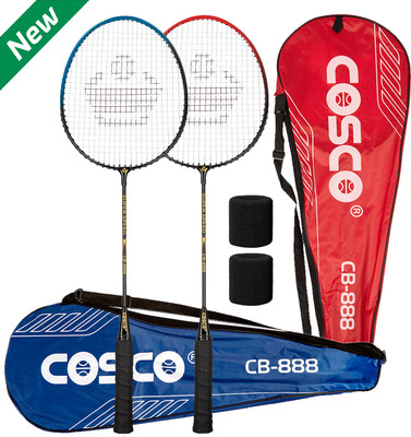 COSCO Badminton Racquet Set - CB-888 (Pack of 2 Racket) With Wrist Band Red, Blue Strung Badminton Racquet(Pack of: 1, 100 g)