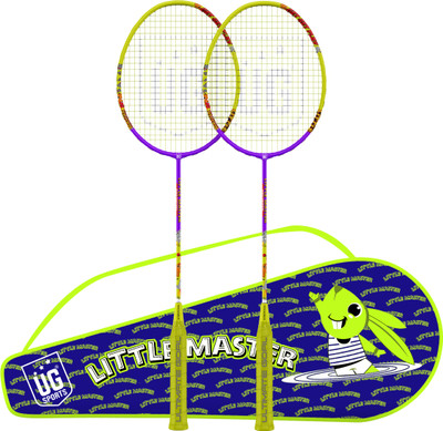 ULTIMATE GOAL Sports Little Master Badminton Racket Pair Cover | String Tension 28 LBS | Purple Strung Badminton Racquet(Pack of: 2, 85.3 g)
