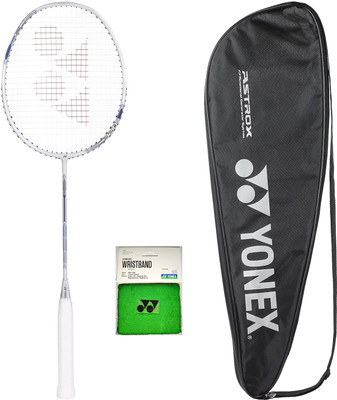 YONEX Astrox Attack 9 With Wrist Band White Strung Badminton Racquet(Pack of: 1, 80 g)