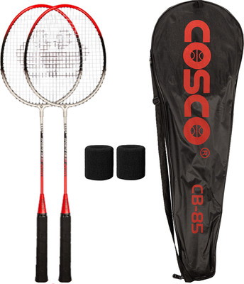 COSCO CB-85 Twin Racket - Hobby (Pack of 2 Racquet) Wrist Band Red Strung Badminton Racquet(Pack of: 1, 100 g)
