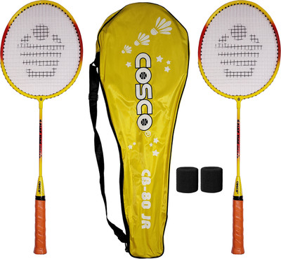COSCO kids racquet, pair racket, twin racquet, cb-80 junior, pack of 2 racket Yellow Strung Badminton Racquet(Pack of: 1, 228 g)