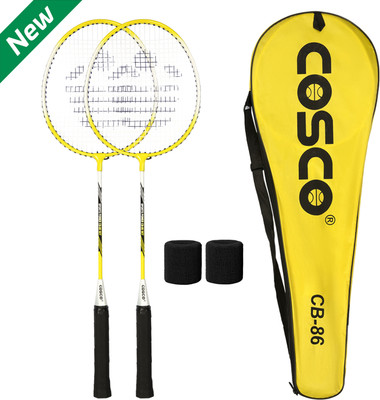 COSCO Badminton Racquet Set - CB-86 (Pack of 2 Racket) With Wrist Band Yellow Strung Badminton Racquet(Pack of: 1, 100 g)