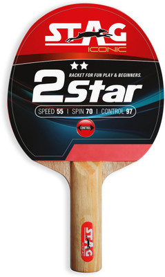 Stag iconic 2 Star Red, Black Table Tennis Racquet(Pack of: 1, 148 g)