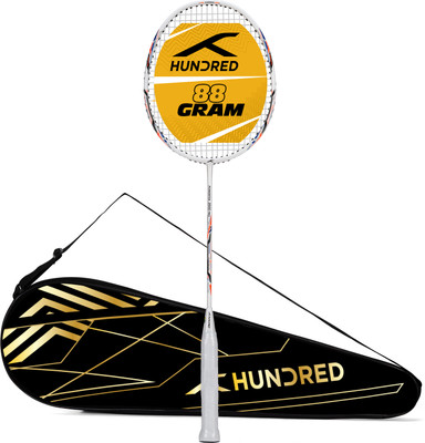 Hundred POWERTEK 2000 PRO White Strung Badminton Racquet(Pack of: 1, 90 g)