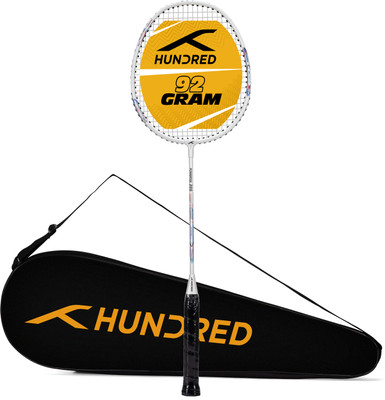 Hundred POWERTEK 200 White Strung Badminton Racquet(Pack of: 1, 95 g)