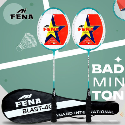 Fena Double Shaft Racket Pack Of 2 Piece Green Strung Badminton Racquet(Pack of: 1, 150 g)