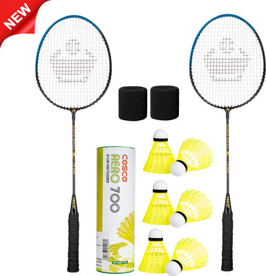 COSCO CB-888 Badminton Kit - 2 Racket, 6 Shuttle, 2 Wrist Band Blue Strung Badminton Racquet(Pack of: 1, 100 g)