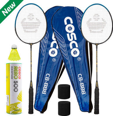COSCO CB-888 Badminton Racket With Aero 500 Shuttle Box (Wrist Band) Blue Strung Badminton Racquet(Pack of: 1, 100 g)