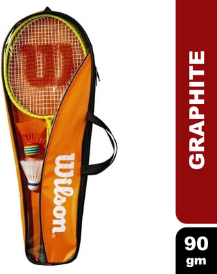 WILSON Junior Badminton Racket Kit 2 Pcs Yellow Strung Badminton Racquet  (Pack Of: 3, 380 G) For Rs. 549 @ 80 %