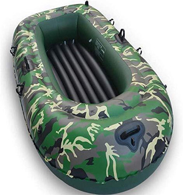 IRIS Durable PVC Boat Portable Blow Up Raft for Fishing, Lake, Pool & Water Sports Inflatable Kayak Water Raft(Green, Black)