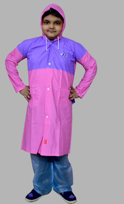 H B Trader Colorblock Boys & Girls Raincoat