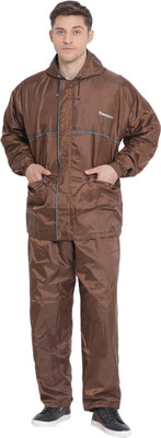 Wet Off Hood Solid Men Raincoat
