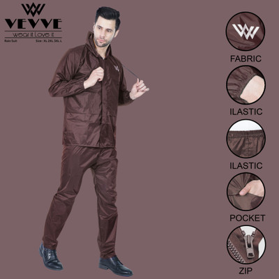 vevve Solid Men Rain Suit