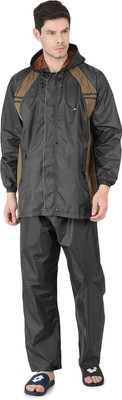 Wet Off Hood Colorblock Men Raincoat