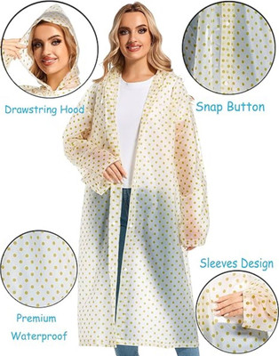 JHSENT Polka Print Men & Women Raincoat