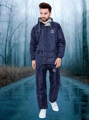 CRYSTAL REVENUE Solid Men Raincoat