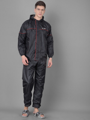 Dollar Dollar Rainguard Men's PVC Full Sleeve Solid Reversible Raincoat Set Solid, Self Design Men Rain Suit