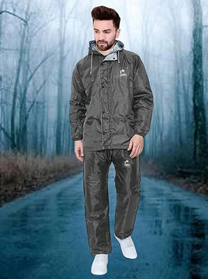 CRYSTAL REVENUE Solid Men Raincoat