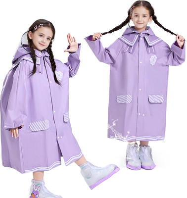 LQZ Solid Boys & Girls Raincoat