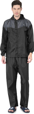 Wet Off Hood Colorblock Men Raincoat