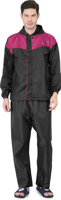 Wet Off Hood Colorblock Men Raincoat