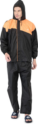 Wet Off Hood Colorblock Men Raincoat