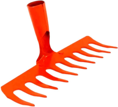 AD Enterprises 10-Teeth Hand Cultivator Rake Without Handle (Red) ( PACK OF 1) Garden rake(30 cm)