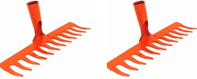 AD Enterprises 10-Teeth Hand Cultivator Rake Without Handle (Red) ( PACK OF 2) Garden rake(30 cm)