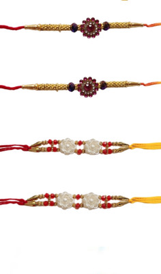 BHAVYA SALES Designer m127_New_Rakhi_set-N2 Assorted Rakhi  Set(DESIGNER HANDMADE RAKHI SET)
