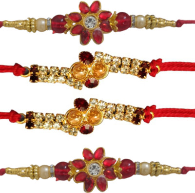 BHAVYA SALES Designer New_Mangalam399-N2 Assorted Rakhi  Set(4)