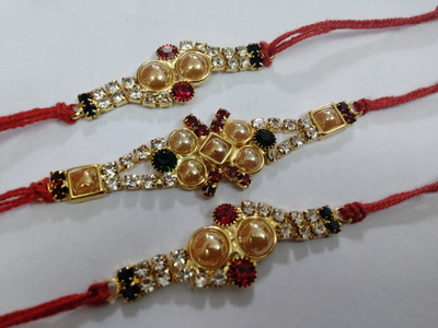 lekhbhav Designer SK10 Assorted Rakhi  Set(3)