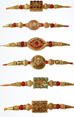 BHAVYA SALES Designer S526-N2 Assorted Rakhi  Set(6)
