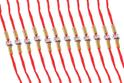 VCARTNOW Thread DCREATION10395fk Mauli Thread Rakhi  Set(12 rakhi)