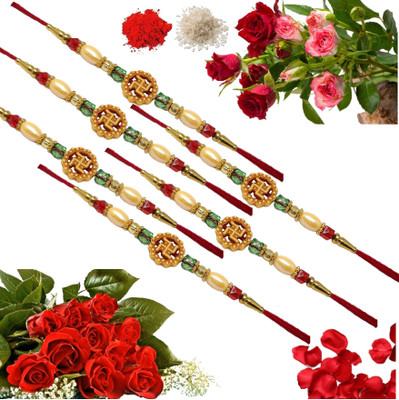 URBANELA Religious o_6-RK05 Assorted Rakhi  Set(6 Rakhi)