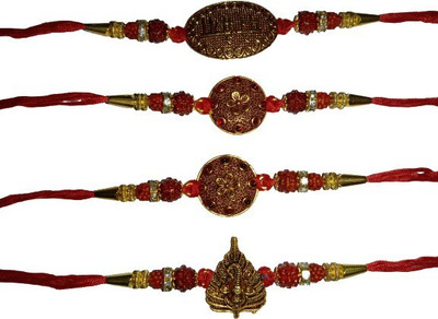 DARSHITABHAV Designer New_Mangalam528_FW Assorted Rakhi  Set(4)