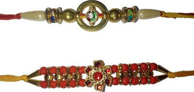 BHAVYA SALES Designer Mangalam38-N2 Assorted Rakhi  Set(2)