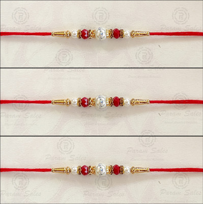Param sales Designer 4066 Assorted Rakhi  Set(Combo of 3 Rakhi)