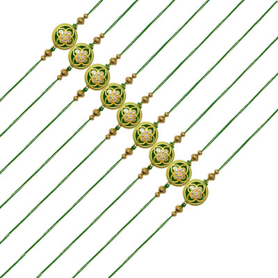 AARON INC Thread Ai_Rakhi_00001423580 Mauli Thread Rakhi  Set(Pack of 09 Rakhi)