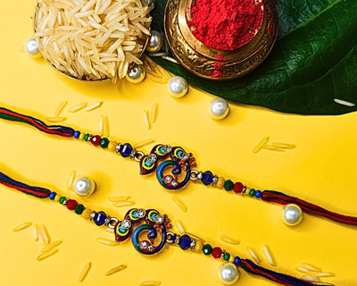 Orangenysha Designer N-RAKI994-2PCS Mauli Thread Rakhi  Set(2 Rakhi)