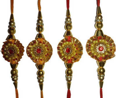lekhbhav Designer LK196 Assorted Rakhi  Set(4 Rakhi)