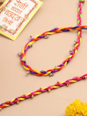 NVR Thread NVR1261 Mauli Thread Chawal Roli Pack  Set(2 Rakhi)