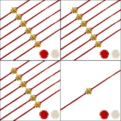 AARON INC Thread Ai_Rakhi_00001423584 Mauli Thread Rakhi  Set(Pack of 19 Rakhi)