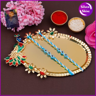 SILVER SHINE Designer RAKHI-1064-4258-Q2 Mauli Thread Rakhi  Set(4)