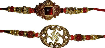 DARSHITABHAV Religious New_Mangalam340_FW Assorted Rakhi  Set(2 Rakhi)