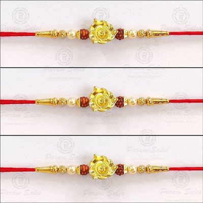 Param sales Designer 4048 Assorted Rakhi  Set(Combo of 3 Rakhi)