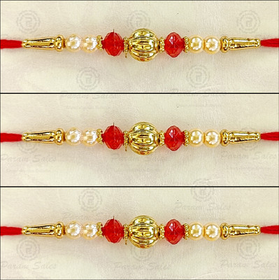 Param sales Designer 4034 Mauli Thread Rakhi  Set(Combo of 3 Rakhi)